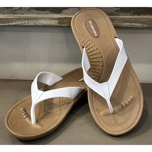 Okabashi Women's Splash Flip Flops Thong‎ Sandals White Size M (6.5-7.5)